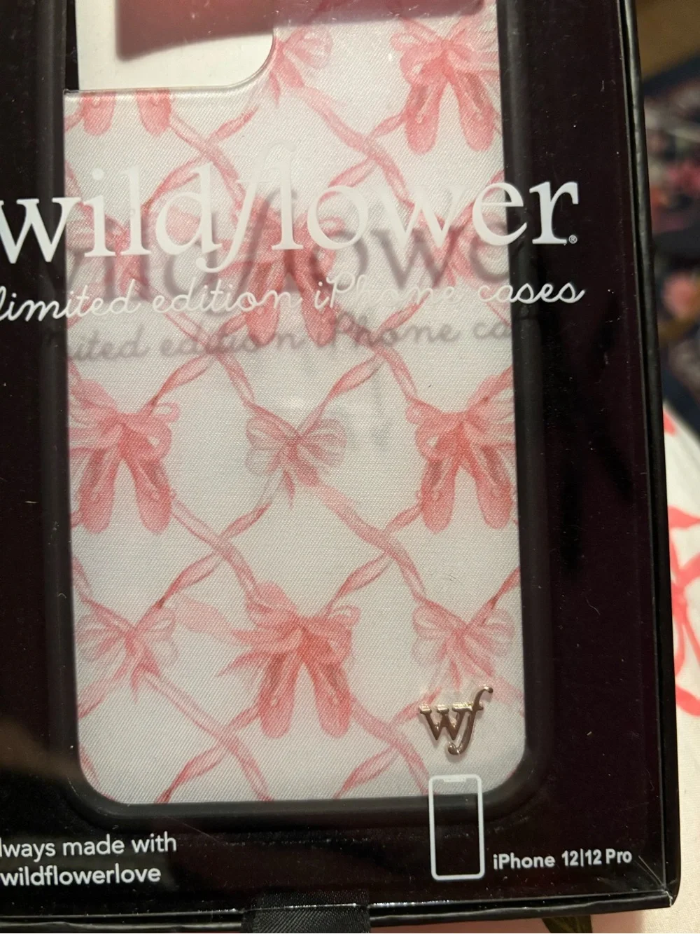 Wildflower Pink Ribbon Bow iPhone 12/12 Pro Case nwt